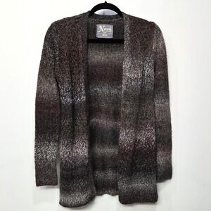 Natural Reflections Cardigan Sweater Small Brown‎ Striped Oversized Autumn Cozy